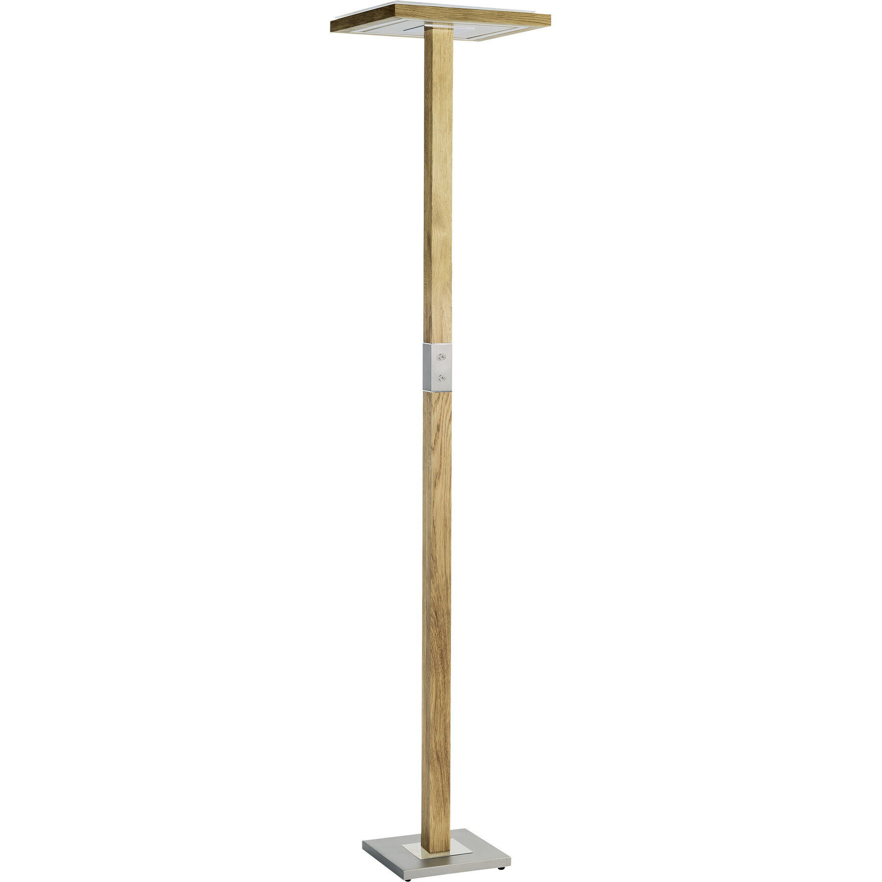 HERZBLUT Stehlampe Otto O braun, silber Nickel/Holz 8880 lm Dimmbar H 183 cm - LED - Lichtfarbe: Extra warmweiss - Helles Neutralweiss - LED Energiesparlampen
