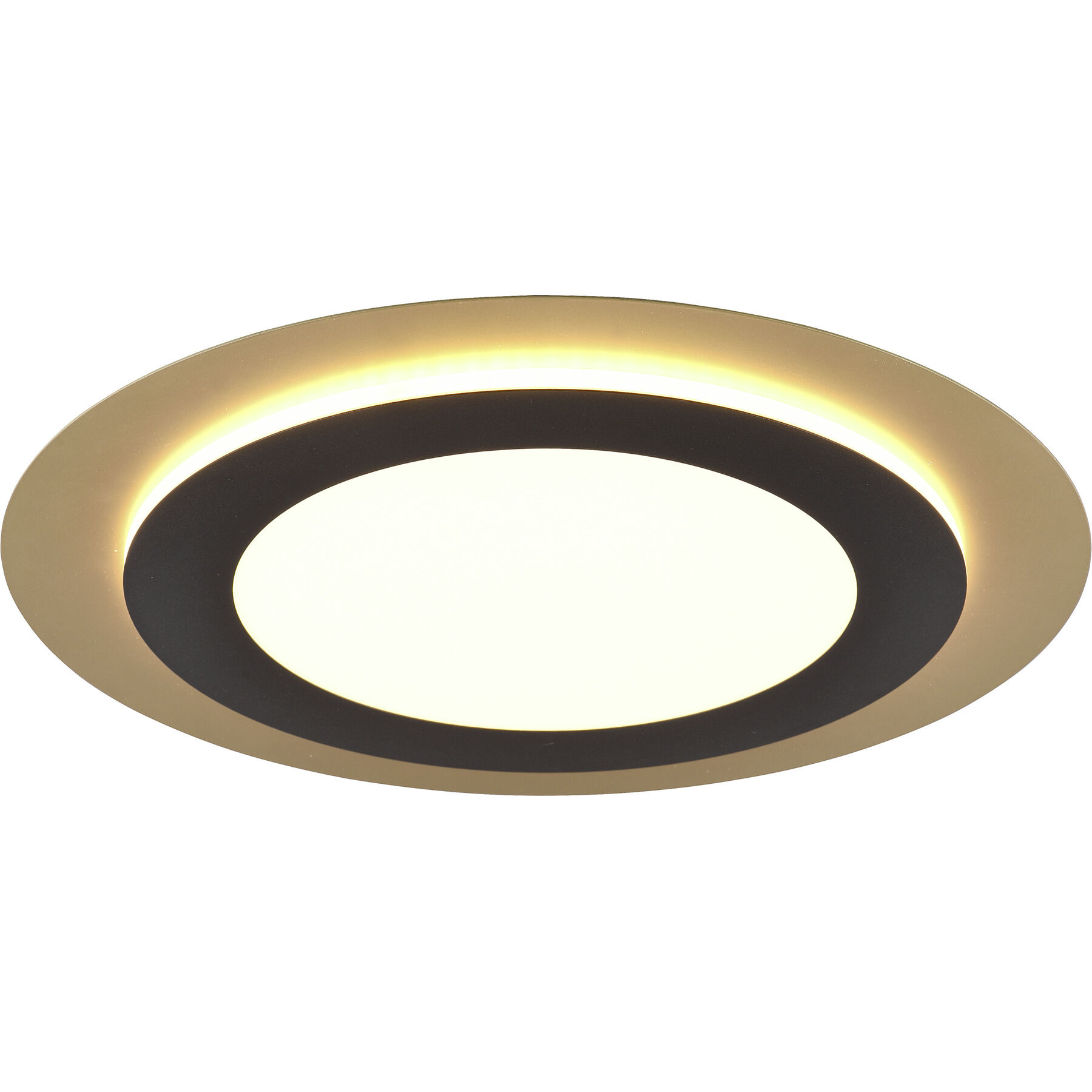 Deckenlampe Dijon Schwarz-gold Metall 5600 lm Dimmbar B 45 cm - LED - Lichtfarbe: Extra warmweiss - Helles Neutralweiss- LED Energiesparlampe