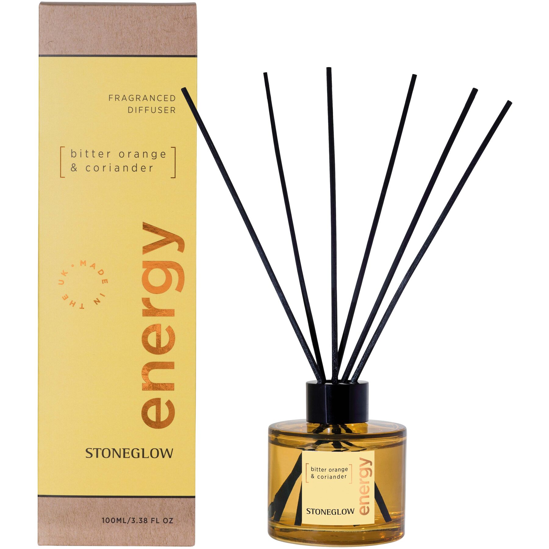 Stoneglow Raumduft Elements transparent, schwarz 100 ml - Material: Glas, Schilfrohr