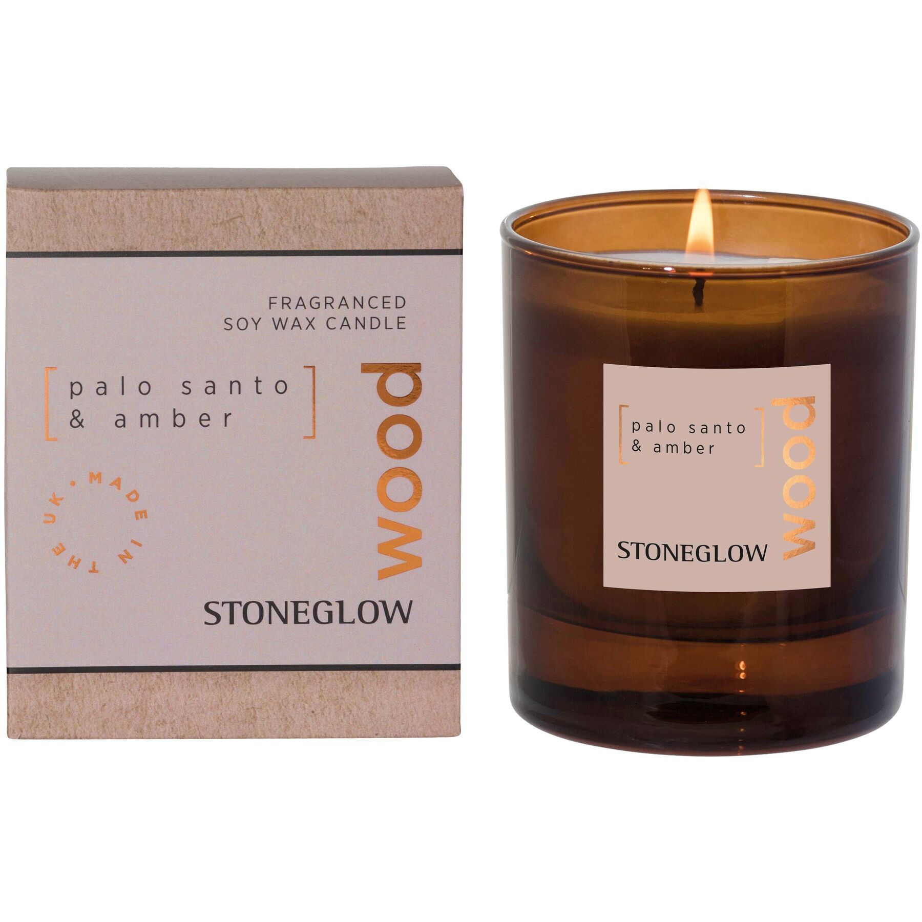 Stoneglow Duftkerze Elements braun H 7.5 cm D 8.5 cm - Material: Glas/Wachs