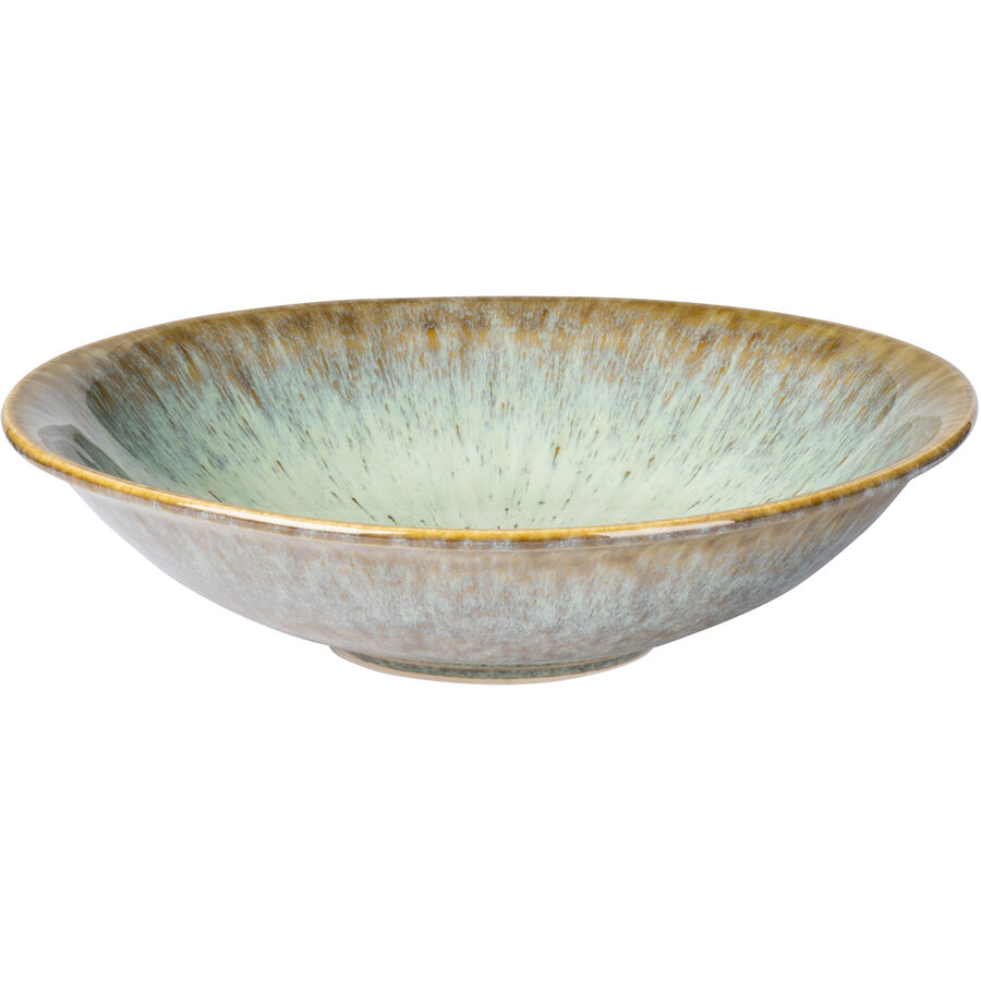 Teller tief Flussufer Beige/Grün Keramik 21 cm