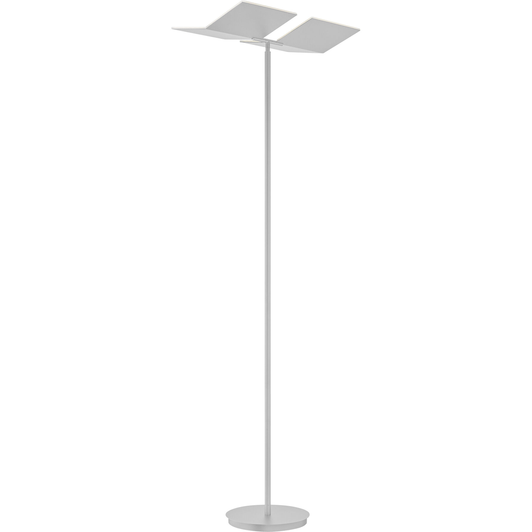 Bankamp Designer-Stehlampe Book Plus silber Aluminium/Stahl 12000 lm H 195 cm - LED - Lichtfarbe: Extra warmweiss - Tageslichtweiss - LED Energiesparlampen