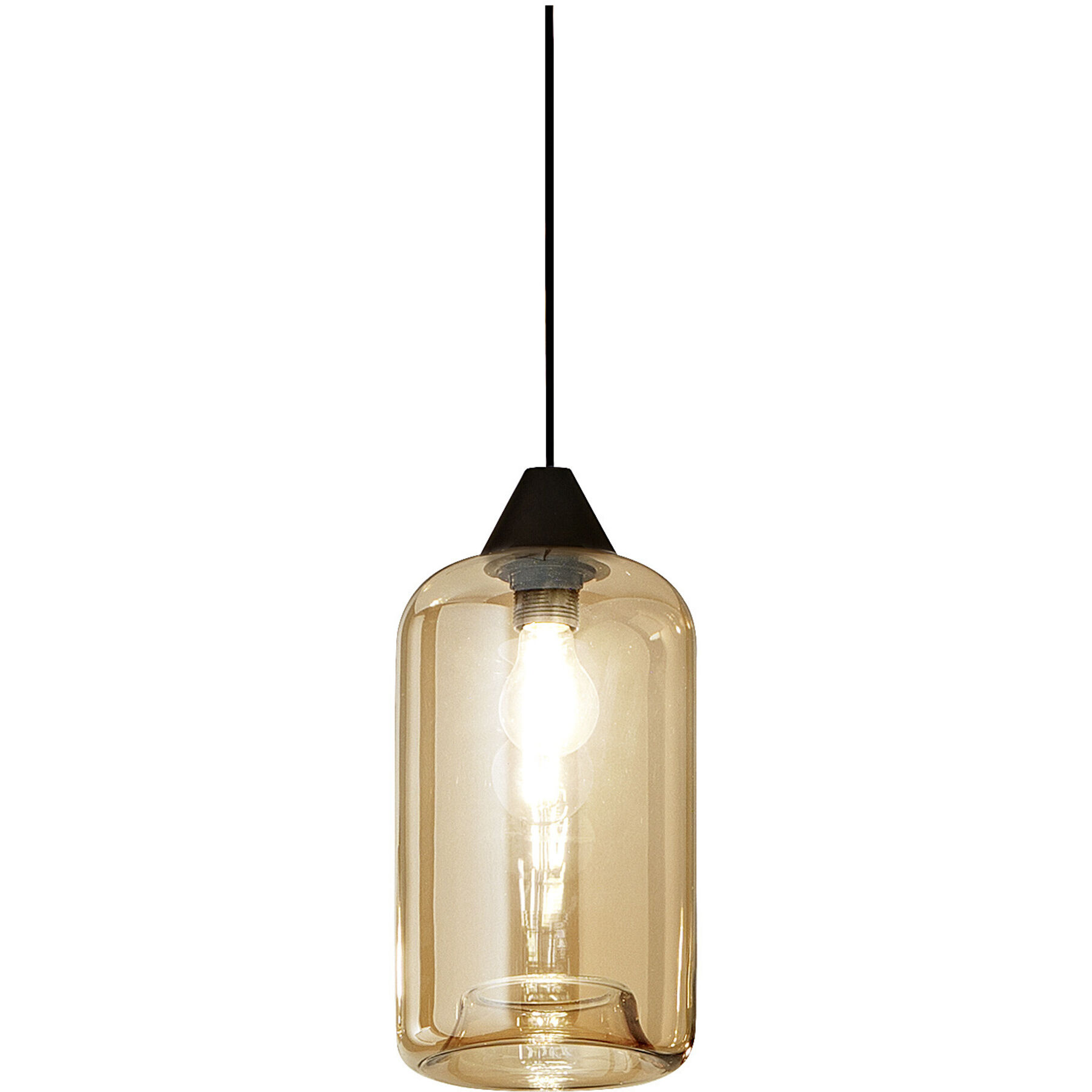 Designer-Pendellampe Giberti Luce Alessia XL Glas amber B: 18 cm, E27