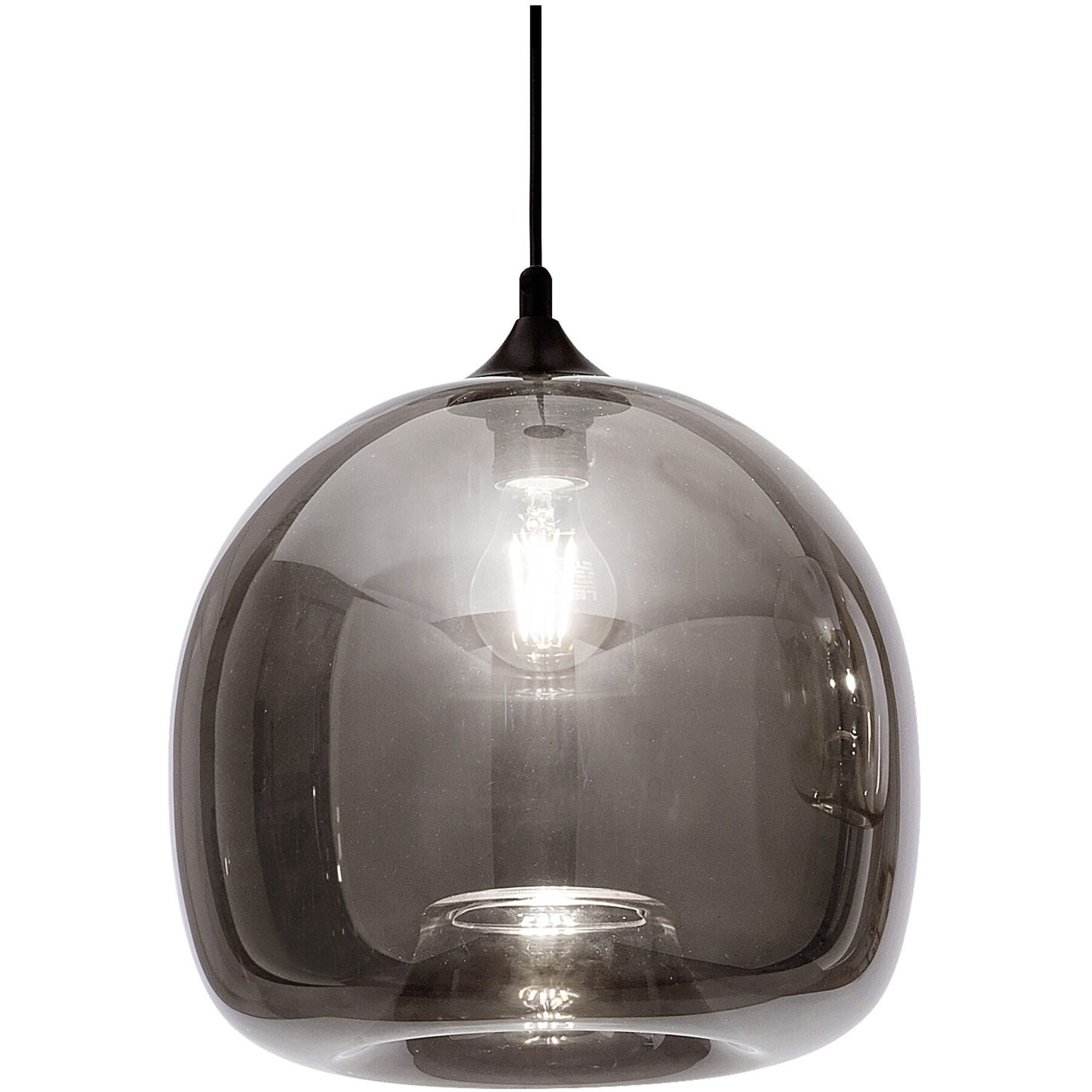 Designer-Pendellampe Giberti Luce Elisa XL Glas grau D: 31 cm, E27