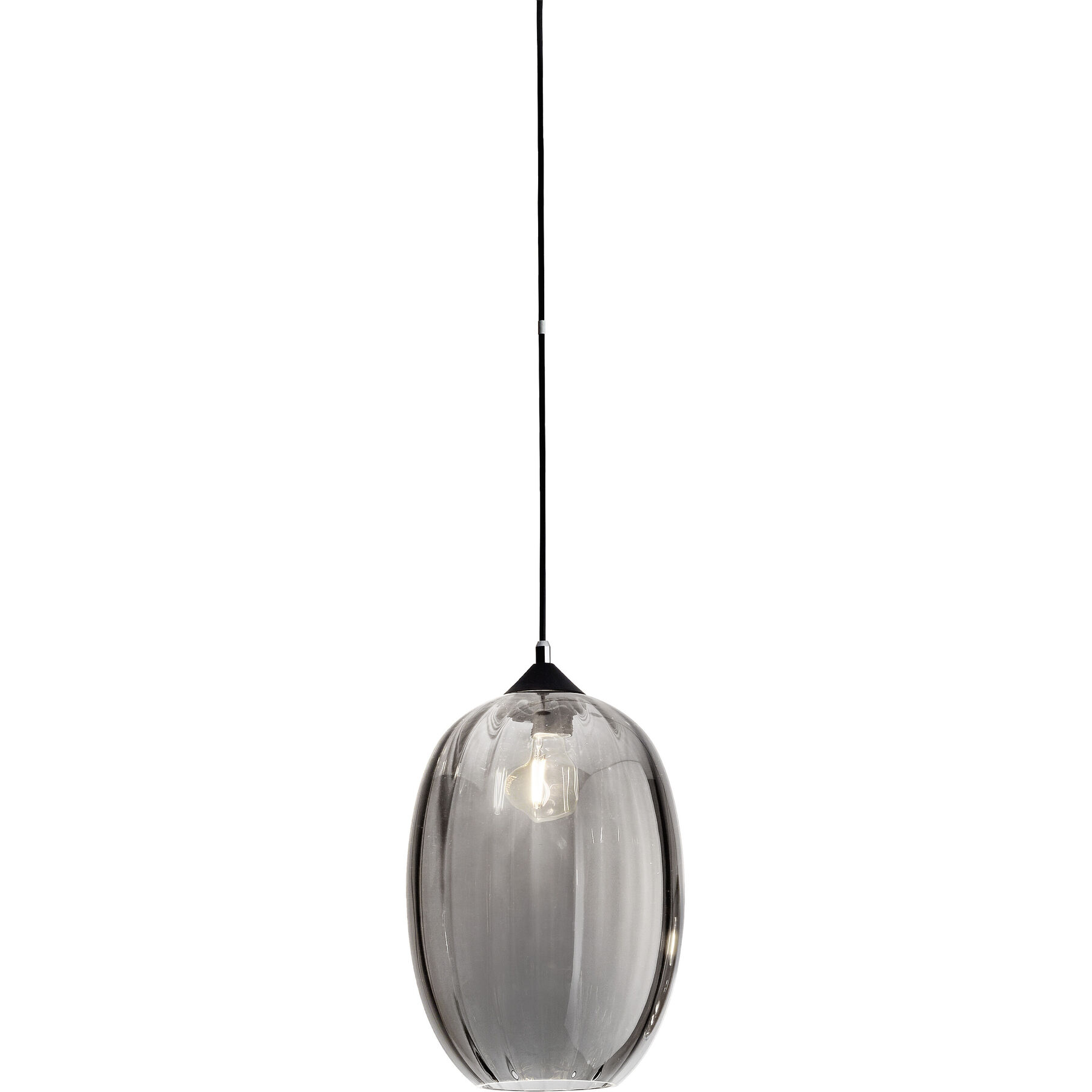 Designer-Pendellampe Giberti Luce Giulia XL Glas grau B: 25 cm, E27