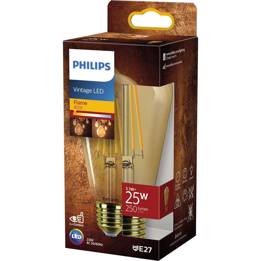 Philips Philips LEDclassic Lampe Gold ersetzt 25W, E27, warmweiß (1800 Kelvin), Dekolampe