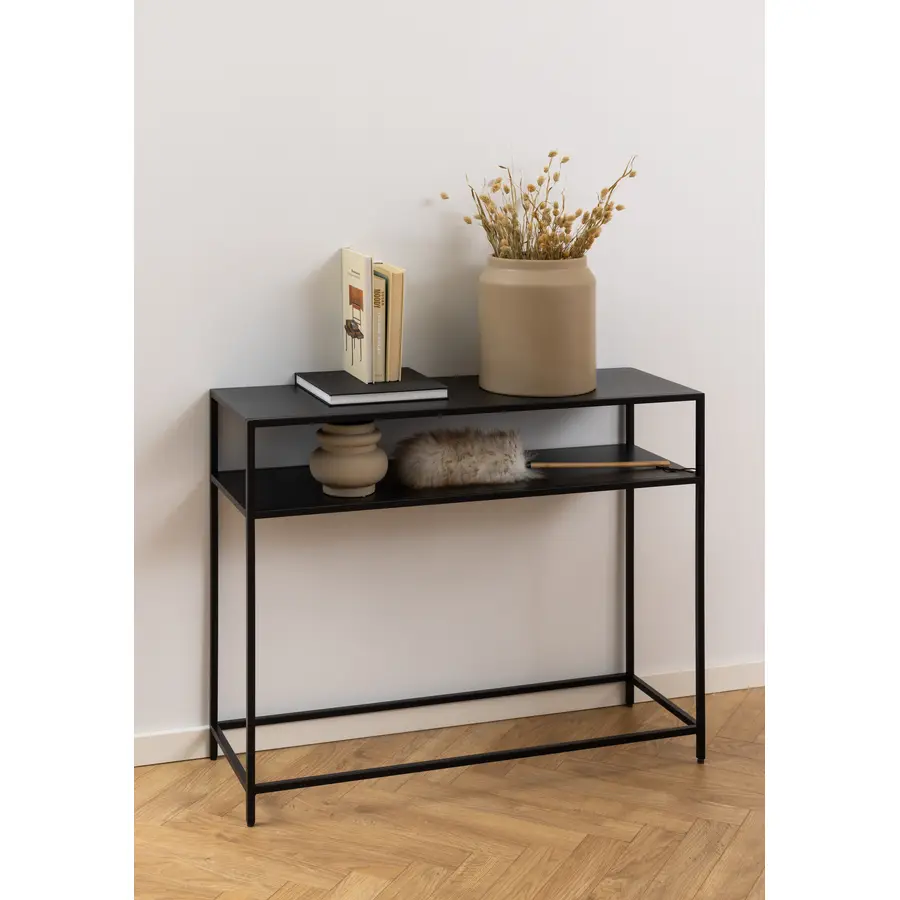 Konsole Newcastle schwarz Metall B 100 H 79 cm