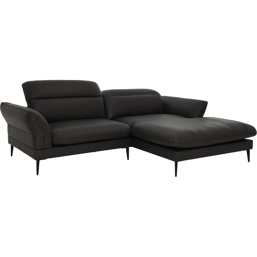 Divano angolare Tiara Pelle Grigio L 241 P 176 A 73 cm Materiale