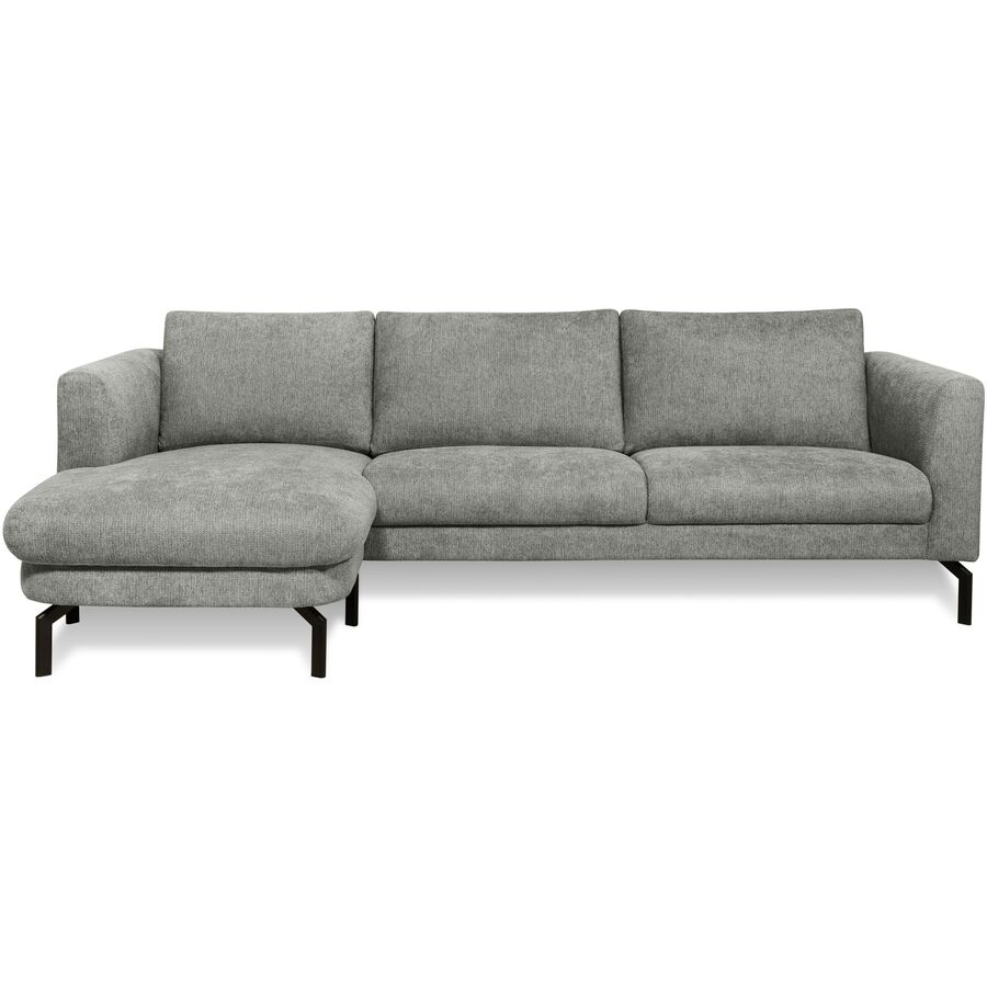 Divano angolare Gomero Materiale grigio ciottolo L 254 P 150 cm