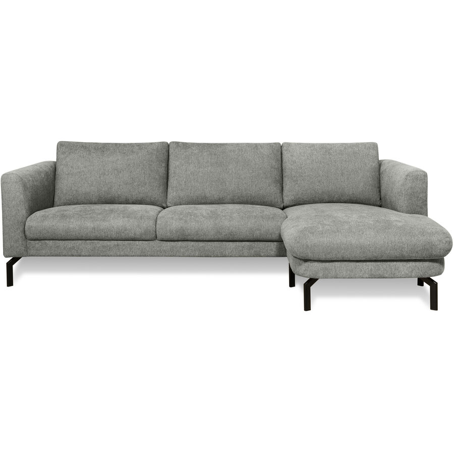 Divano angolare Gomero Materiale grigio ciottolo L 254 P 150 cm