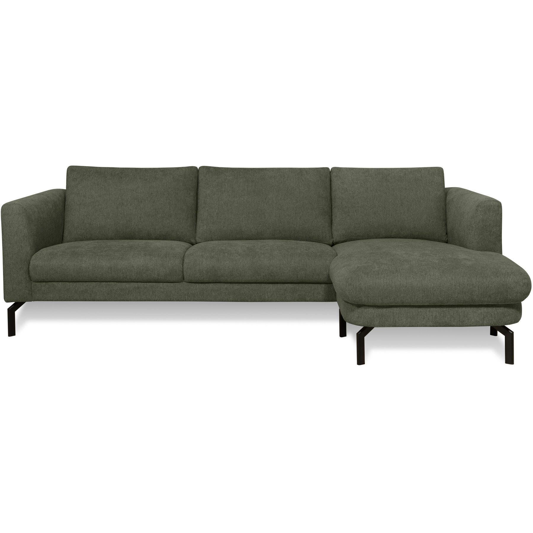 Ecksofa Gomero Stoff dunkelgrün B 254 T 150 cm