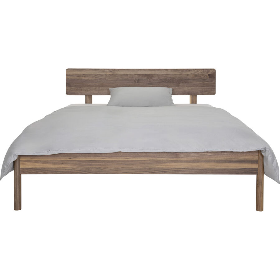 Bett Lund Braun Holz 160 x 200 cm - Farbe: natur - Material: Nussbaum - Möbel Konfigurator: Traummöbel individuell zusammenstellen - Bett
