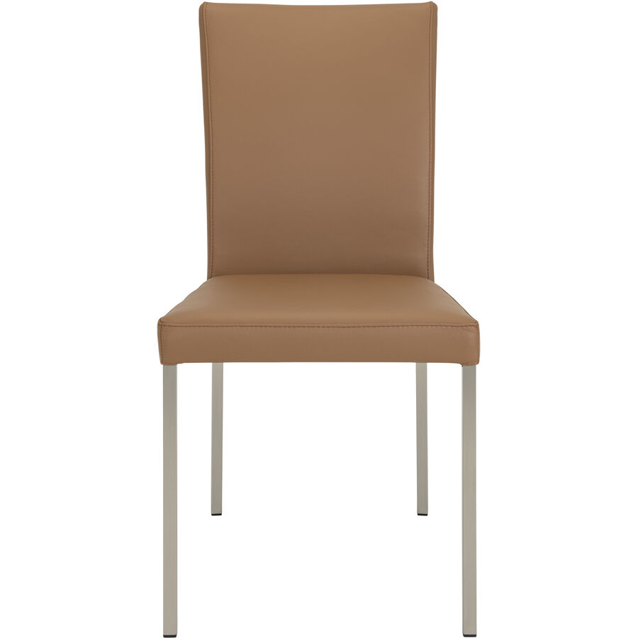 Stuhl Pilar Braun Leder/Stahl 45 cm