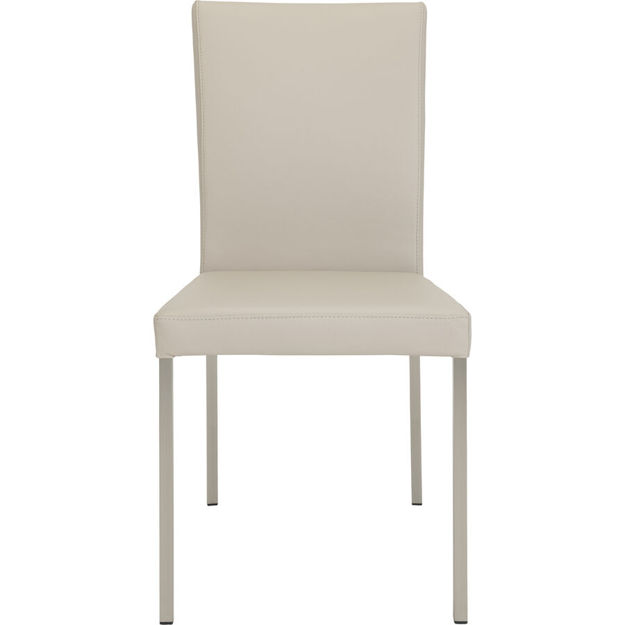 Stuhl Pilar Grau Leder/Edelstahl 45 cm