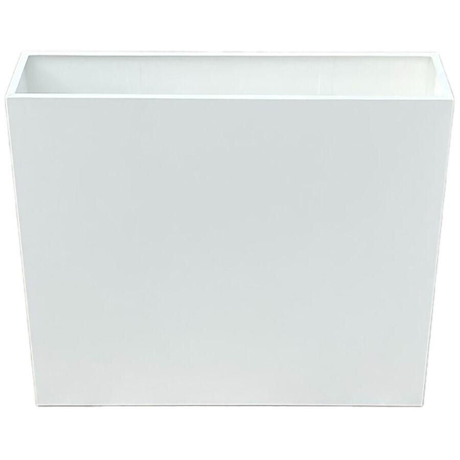 Übertopf Mono Weiss Metall H85 – Farbe: offwhite – Übertopf