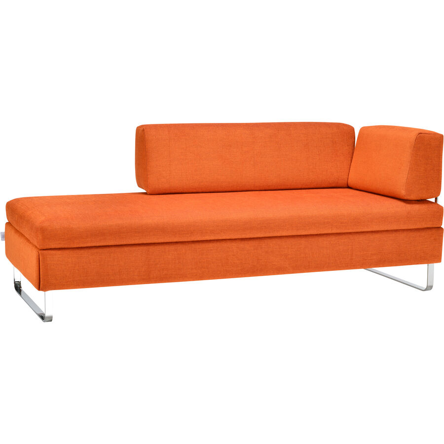 Divano letto Bed for Living Doppio Arancione Tessuto/Metallo 205 cm 85 cm Schienale regolabile/Supporto regolabile