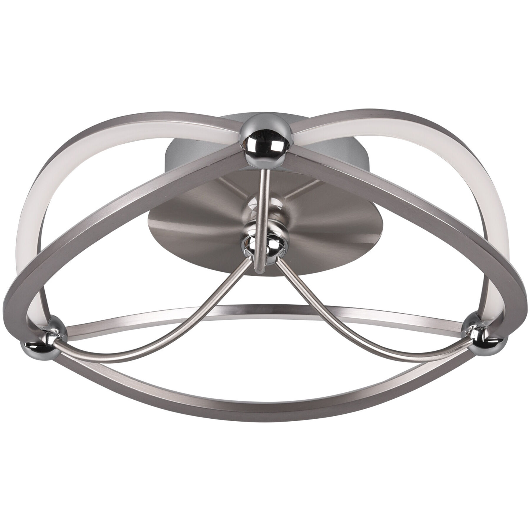 Deckenlampe Caro Nickel matt Metall 2500 lm - LED - Lichtfarbe: Warmweiss- LED Energiesparlampe