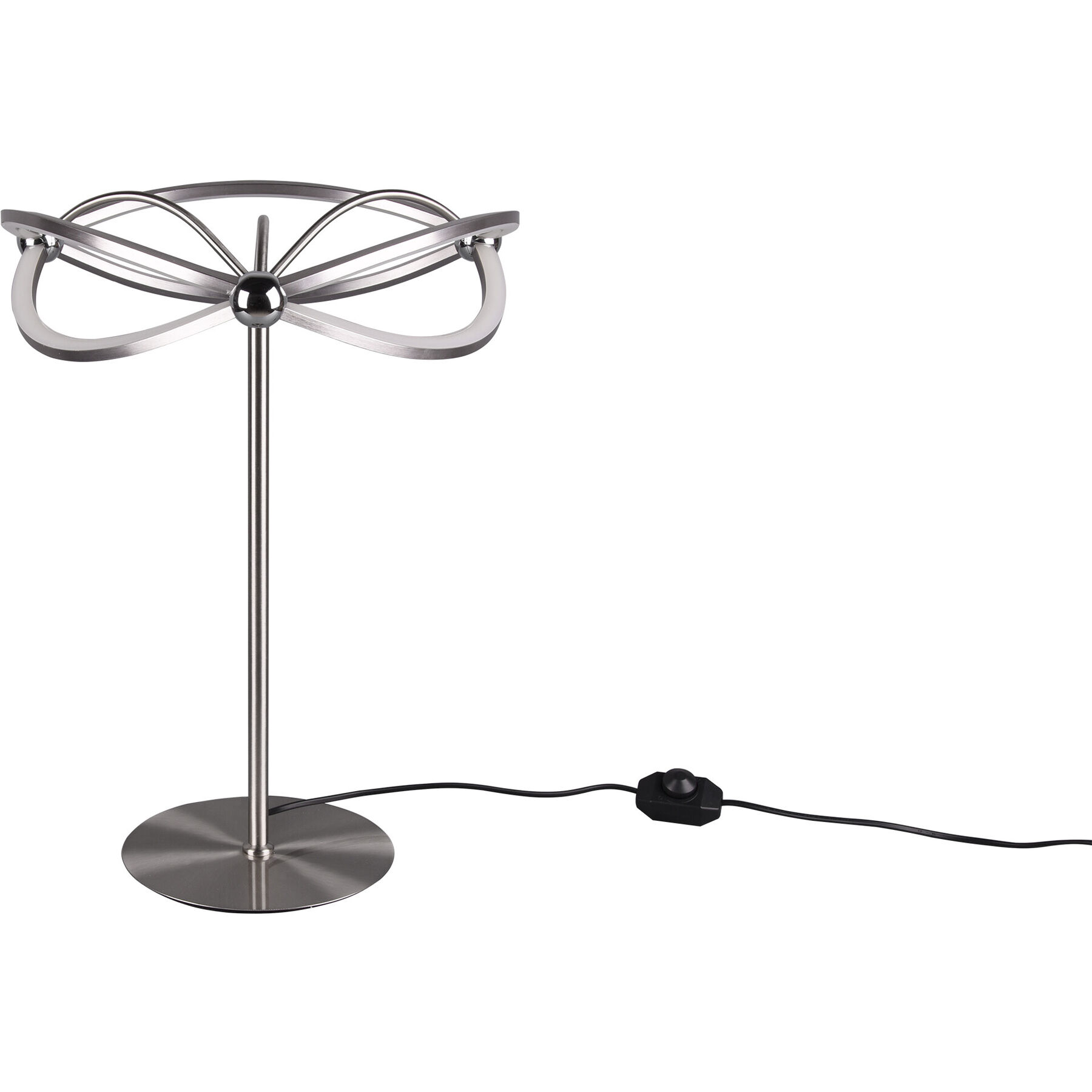 Tischlampe Caro Nickel matt Metall H 50 cm 2500 lm - LED - Lichtfarbe: Warmweiss - LED Energiesparlampen