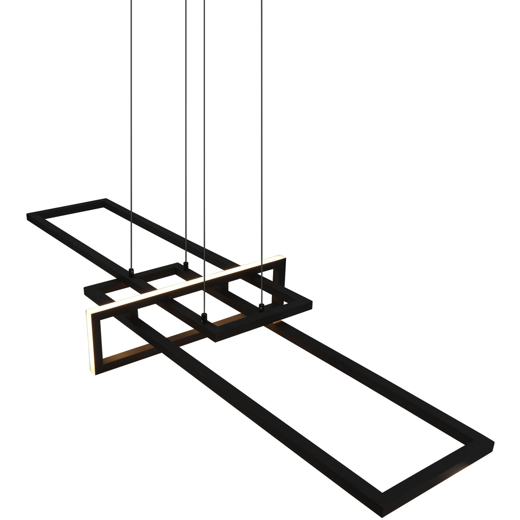Pendellampe Cecile schwarz matt Metall 4200 lm B 110 cm - LED - Lichtfarbe: Warmweiss - LED Energiesparlampen