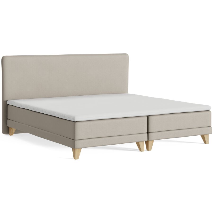 Boxspringbett President taupe Stoff 200 x 200 cm - Möbel Konfigurator: Traummöbel individuell zusammenstellen