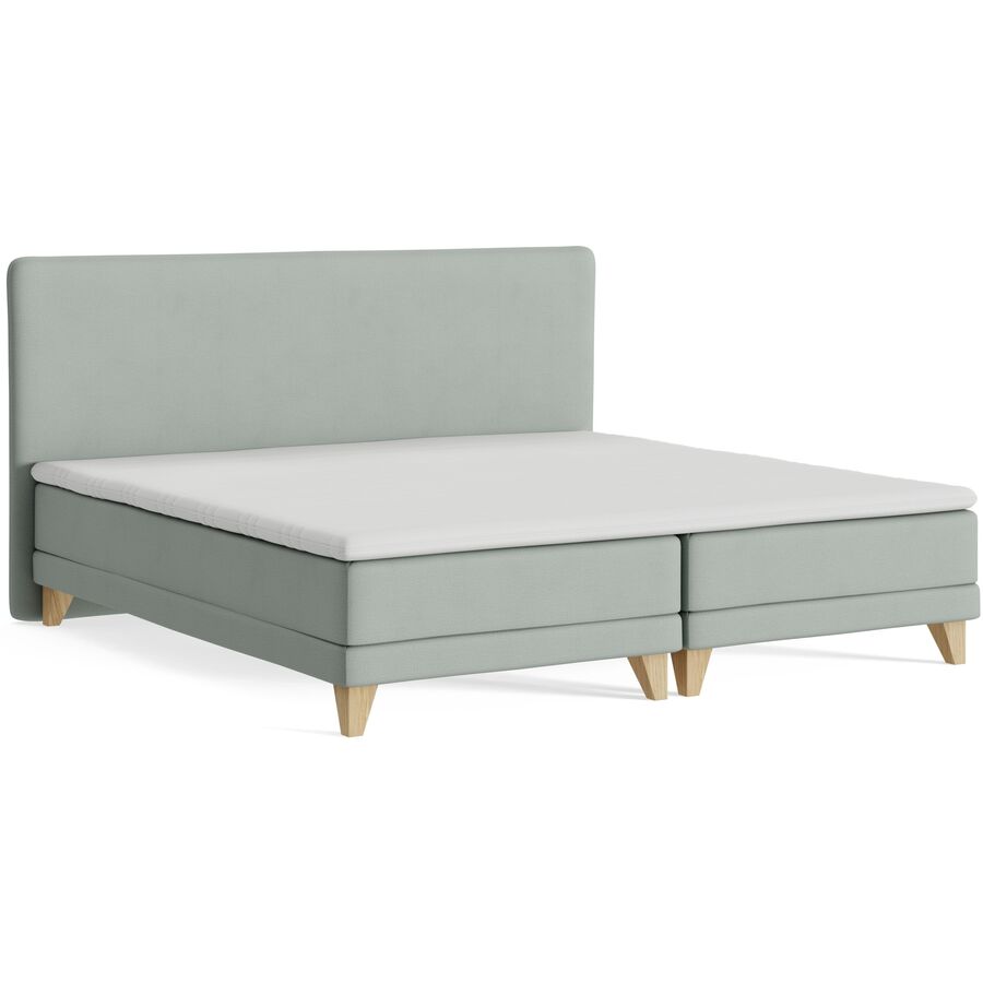 Boxspringbett President grün Stoff 200 x 200 cm - Möbel Konfigurator: Traummöbel individuell zusammenstellen