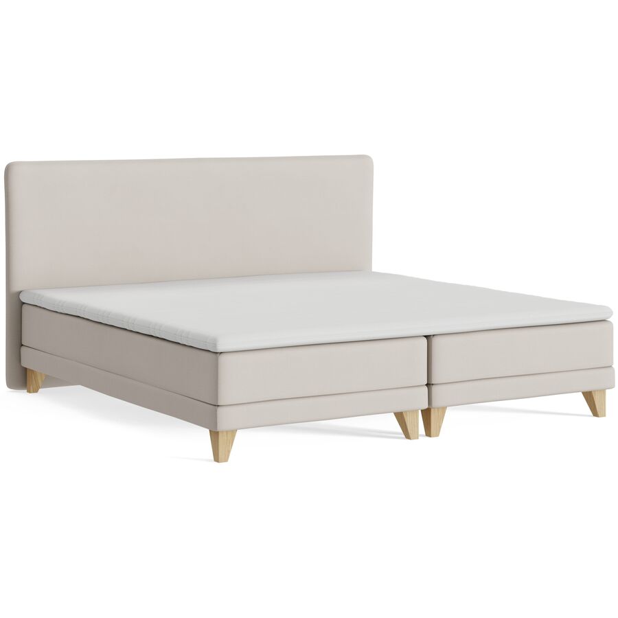 Boxspringbett President beige Stoff 200 x 200 cm - Möbel Konfigurator: Traummöbel individuell zusammenstellen