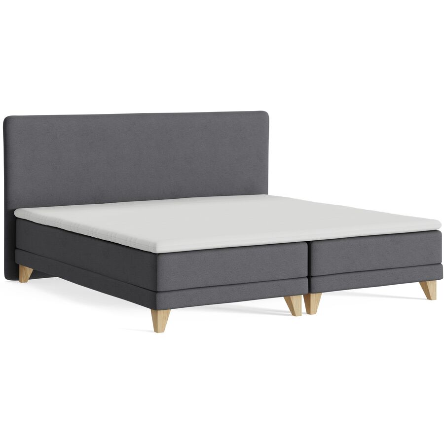 Boxspringbett President dunkelgrau Stoff 200 x 200 cm - Möbel Konfigurator: Traummöbel individuell zusammenstellen