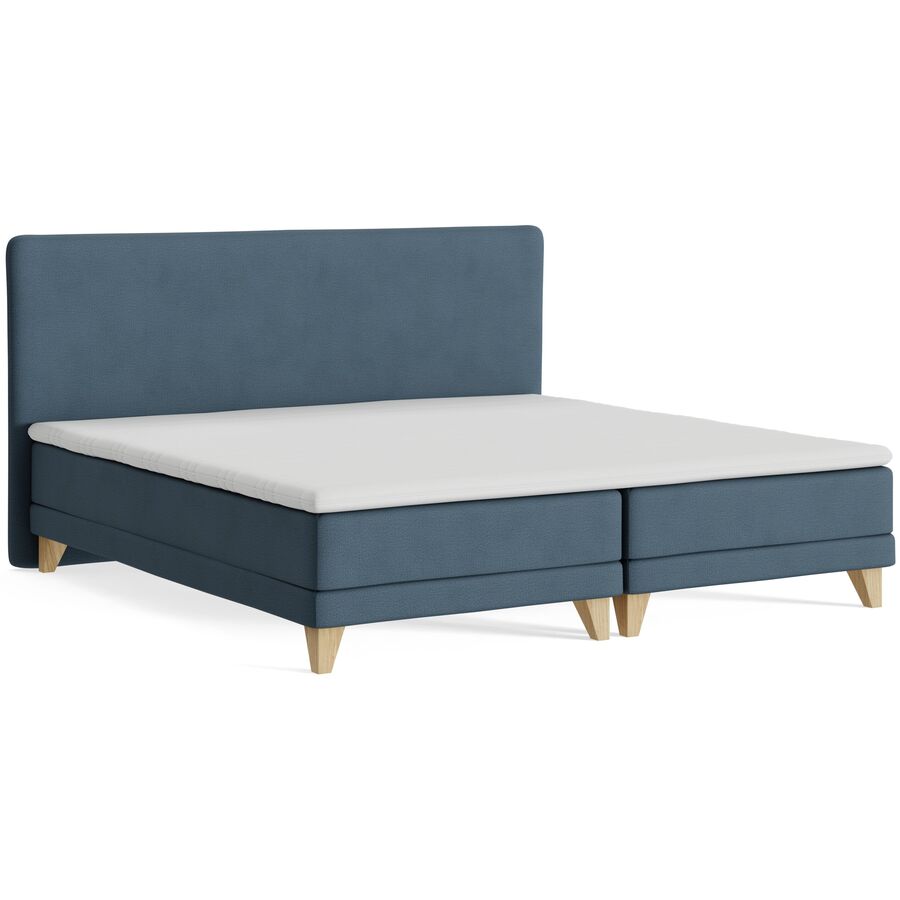 Boxspringbett President blau Stoff 200 x 200 cm - Möbel Konfigurator: Traummöbel individuell zusammenstellen