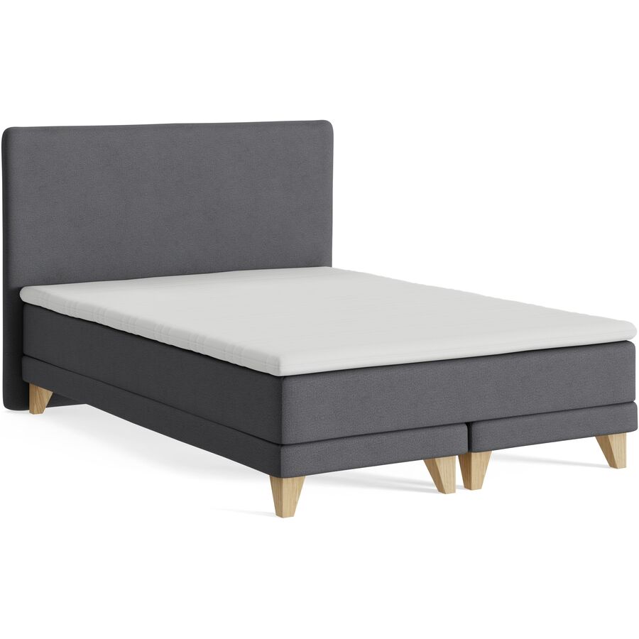 Boxspringbett President dunkelgrau Stoff 140 x 200 cm - Möbel Konfigurator: Traummöbel individuell zusammenstellen