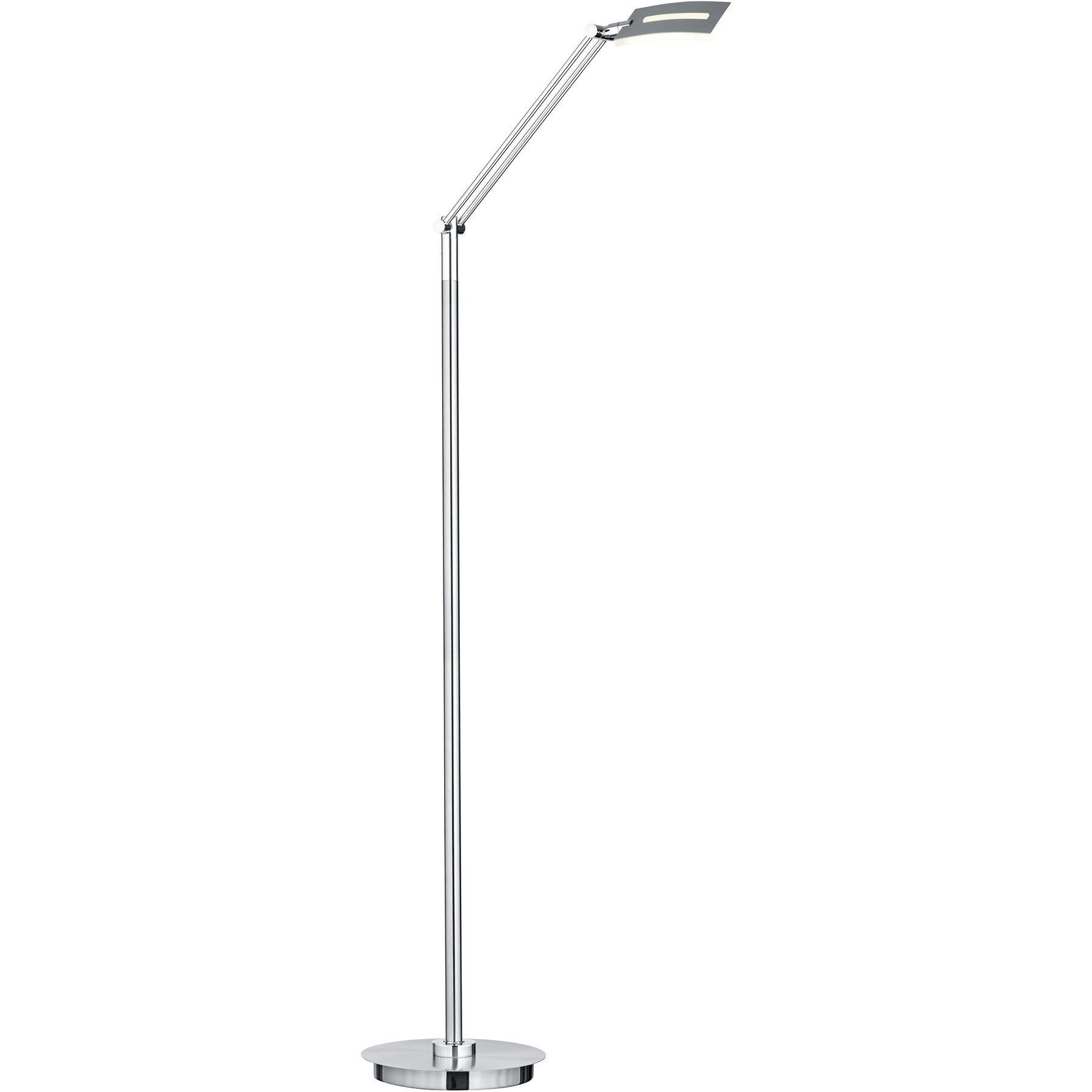 Leselampe Evolo Nickel matt mit Chrom Eisen 600 lm H 110 cm - LED - Lichtfarbe: Extra warmweiss - Kaltes Tagesweiss - LED Energiesparlampen