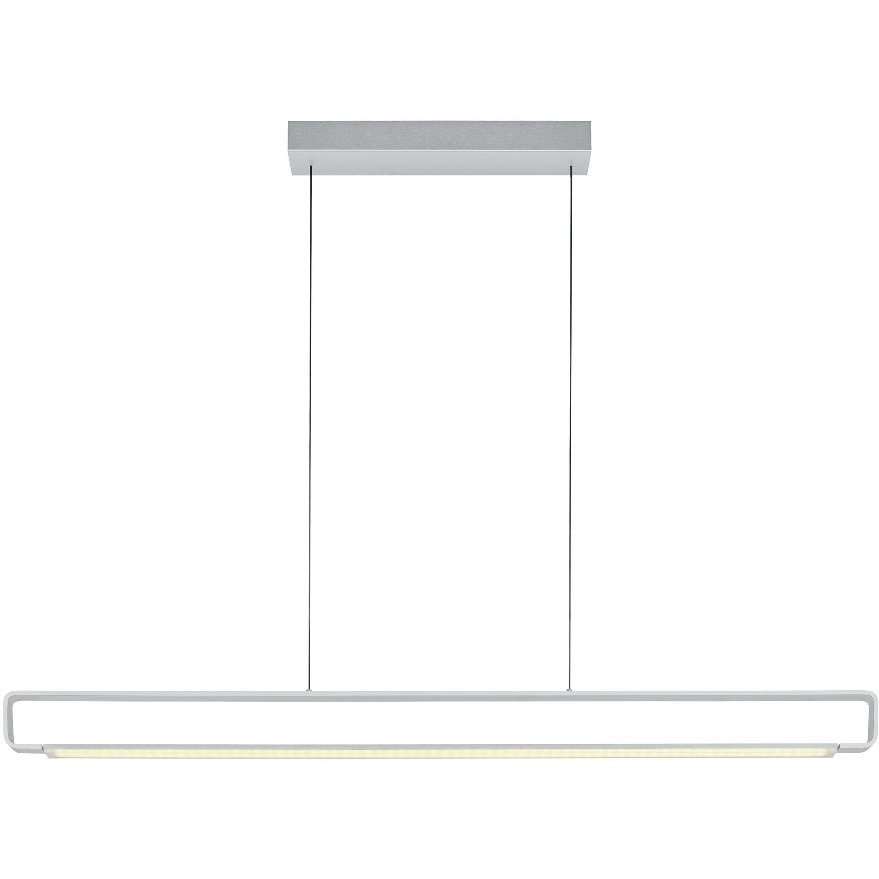 Pendellampe Box Aluminium eloxiert Eisen 4300 lm B 120 cm - LED - Lichtfarbe: Extra warmweiss - LED Energiesparlampen