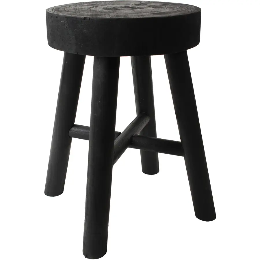 Hocker Pastel & Contrast Schwarz Holz B 27 H 40 cm