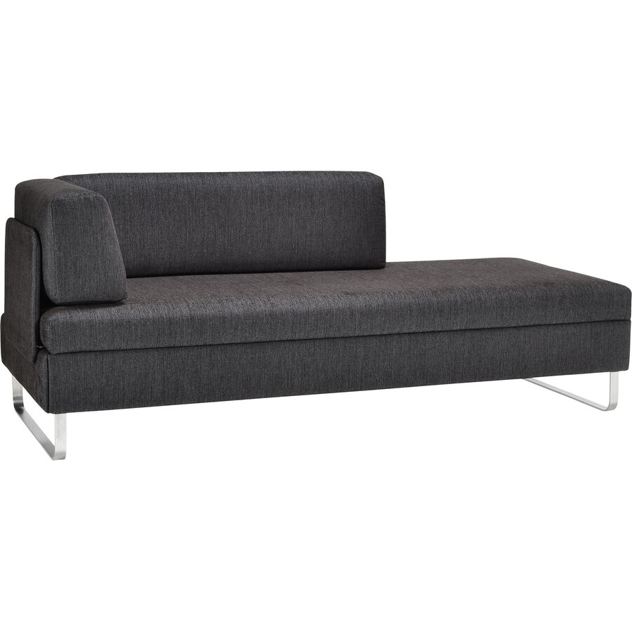 Divano letto Bed for Living Singolo Nero Tessuto/Metallo 205 cm 85 cm Schienale regolabile/Supporto regolabile