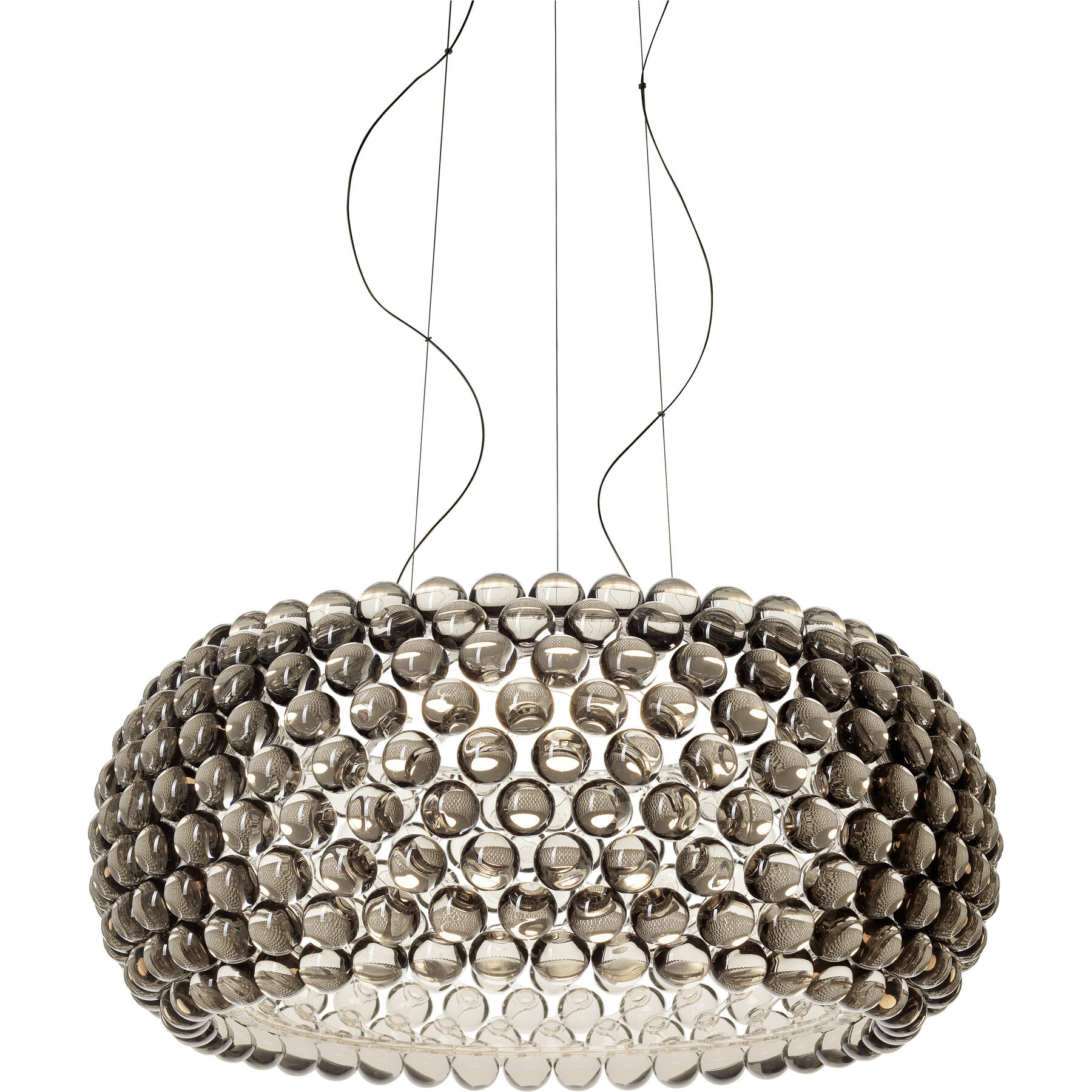 Foscarini Pendellampe Caboche grau Kunststoff 3840 lm Dimmbar B 70 cm - LED - Lichtfarbe: Extra warmweiss- LED Energiesparlampe