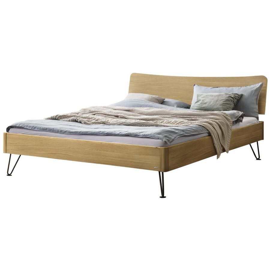 Hasena Bett Castello Braun Holz 160 x 210 cm - Farbe: eiche hell - Material: Eiche massiv - Bett