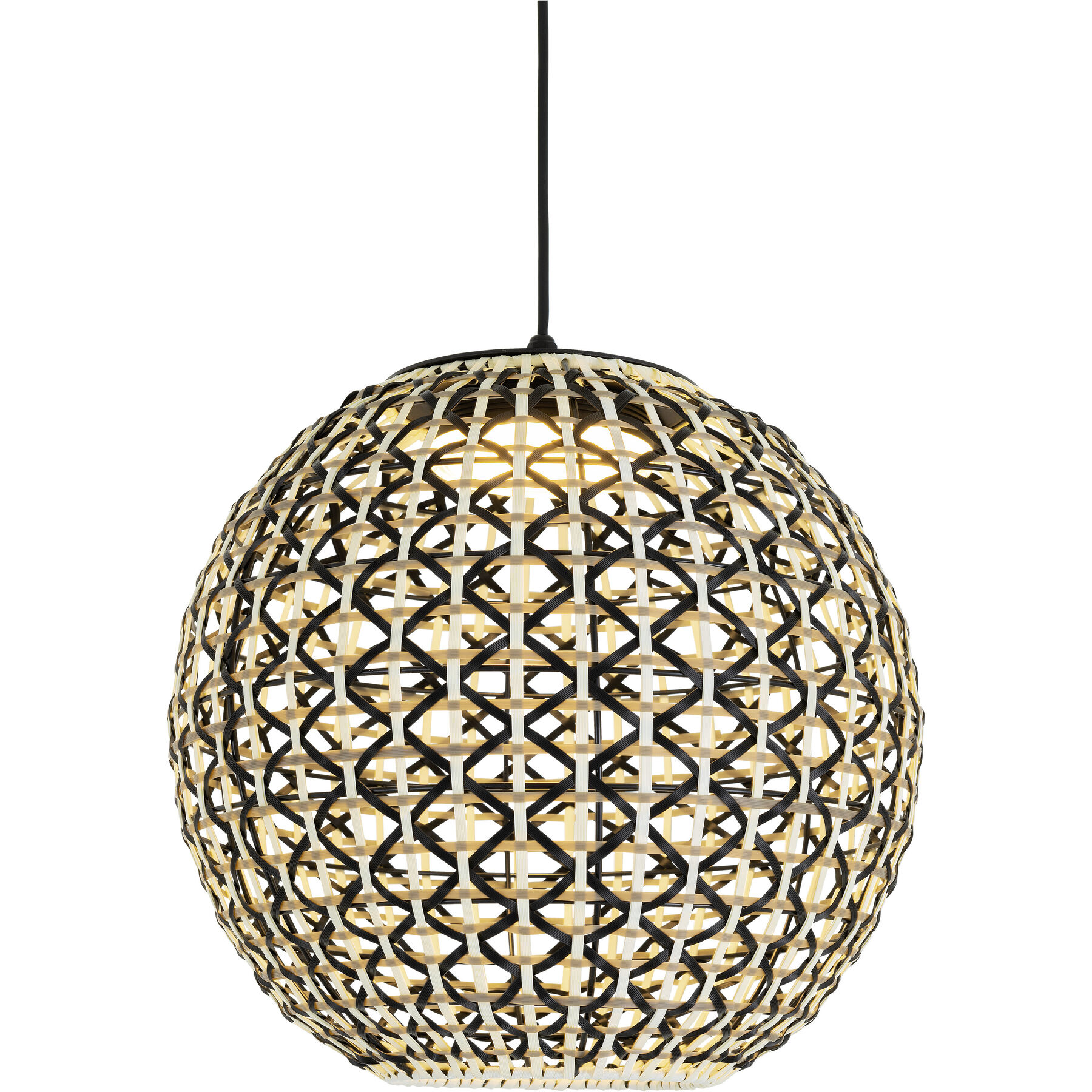 Pendellampe Eliana Natur/Schwarz Kunststoff/Metall 2000 lm B 40 cm - Lichtfarbe: Extra warmweiss