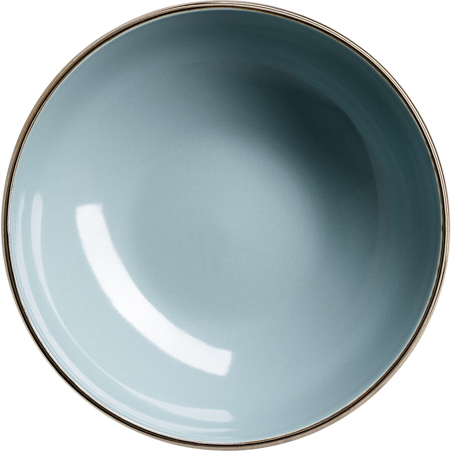 Schüssel Metallic Rim Blau Keramik 18 cm – Schüssel