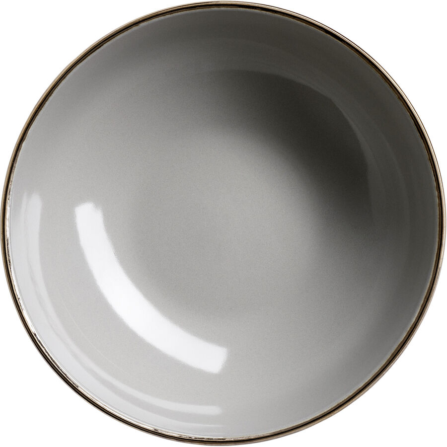 Schüssel Metallic Rim Grau Keramik 18 cm – Schüssel