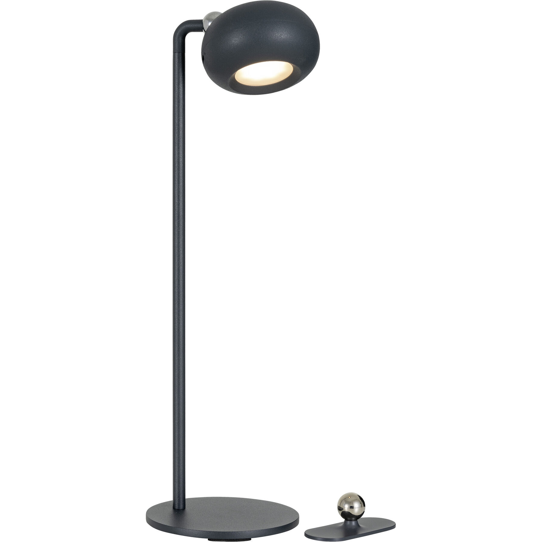 Tischlampe Dave anthrazit Metall/Aluminium H 35 cm 100 lm - LED - Lichtfarbe: Extra warmweiss - Helles Neutralweiss - LED Energiesparlampen