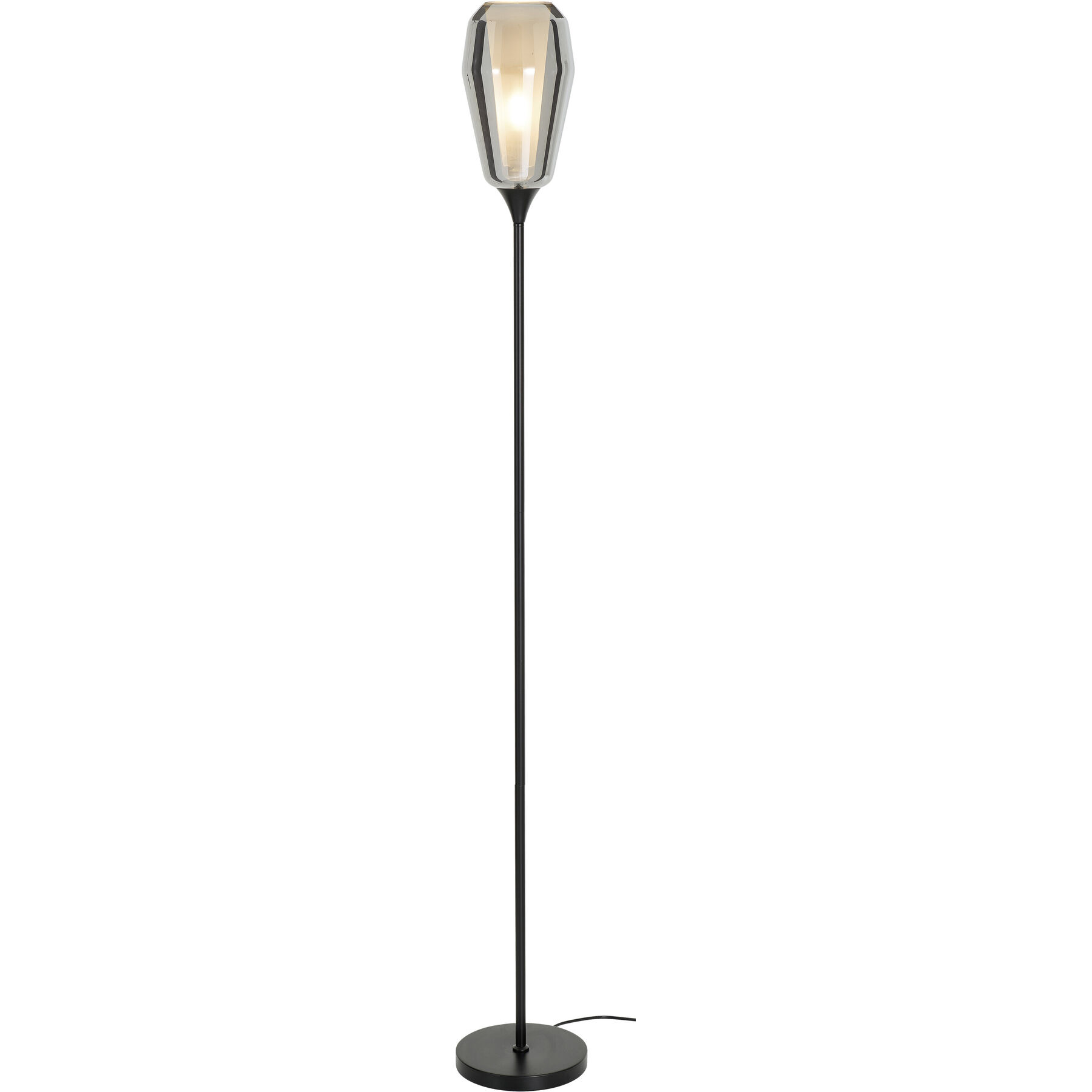 Stehlampe Marla schwarz, grau Metall/Glas H 152 cm