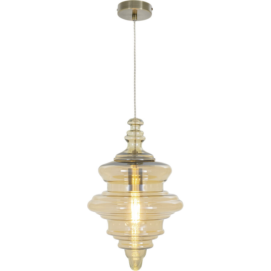 Pendellampe Mara Gelb Glas/Metall 27 cm 150 cm – Farbe: Bernstein – Material: Metall/Glas – Pendellampe