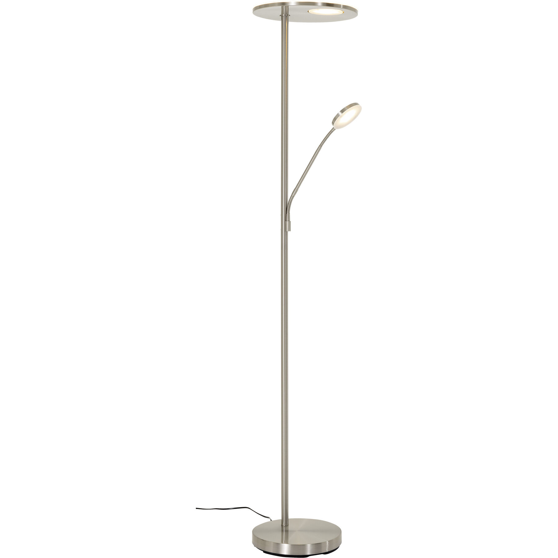 Stehlampe Timea silber Metall 4380 lm H 180 cm - LED - Lichtfarbe: Extra warmweiss - Helles Neutralweiss - LED Energiesparlampen