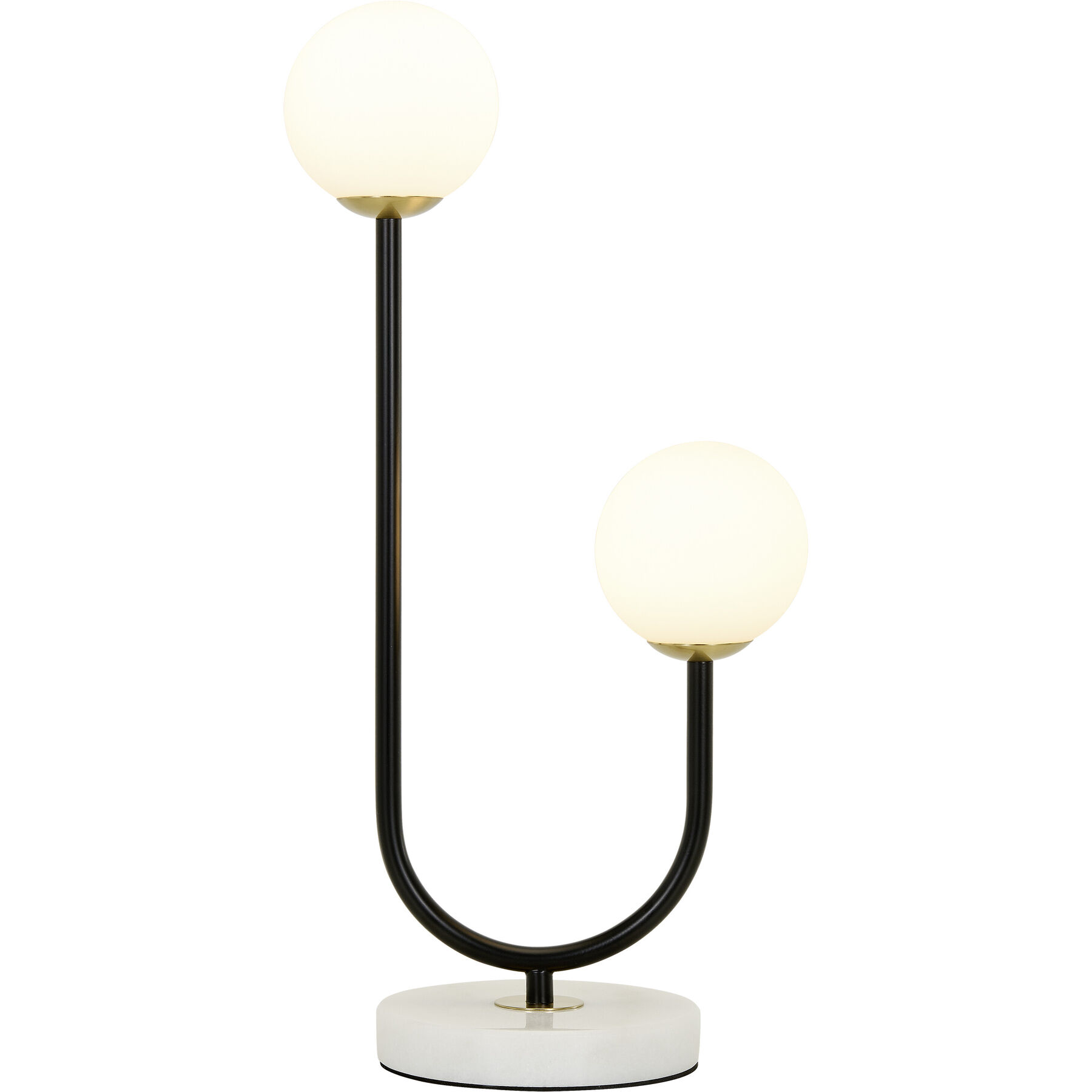 Tischlampe Nika schwarz, weiss Metall/Glas H 50 cm