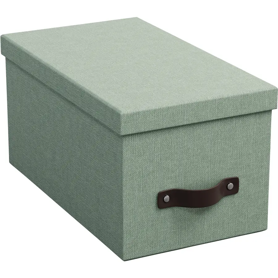 Aufbewahrungsbox Bigso Box soft teal Papier/Leder B 16.5 H 15 cm
