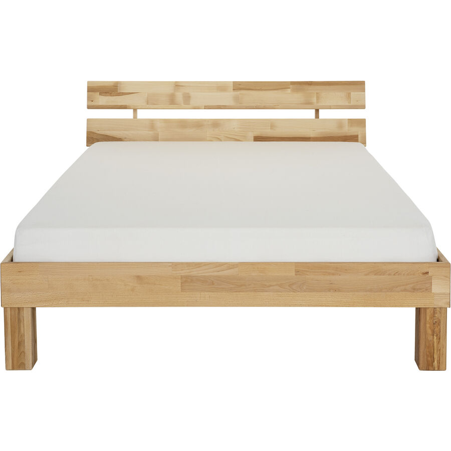 MyDeal Bett Paco Braun Holz 140 x 200 cm - Farbe: Eiche - Material: Buche - Bett