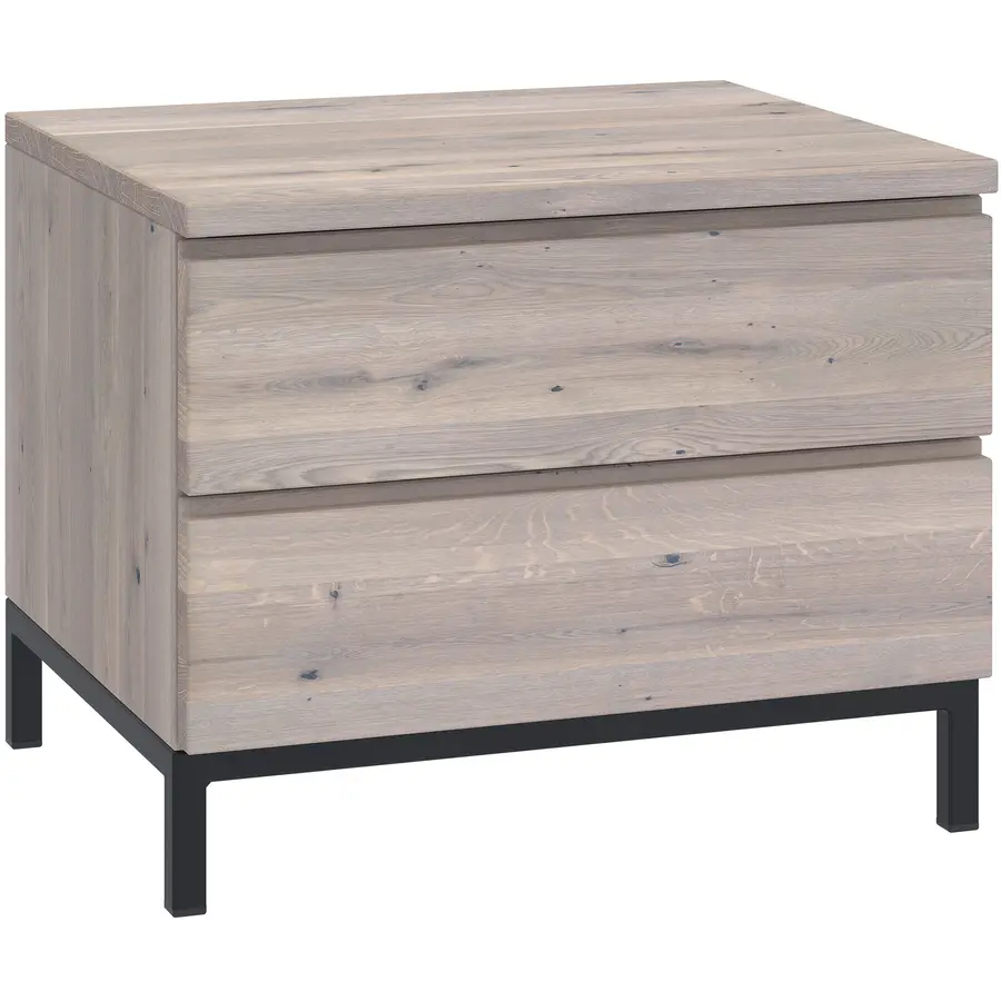 Nachttisch Holz Werk Wildeiche hell Wildeiche Massivholz B 50 H 41 cm