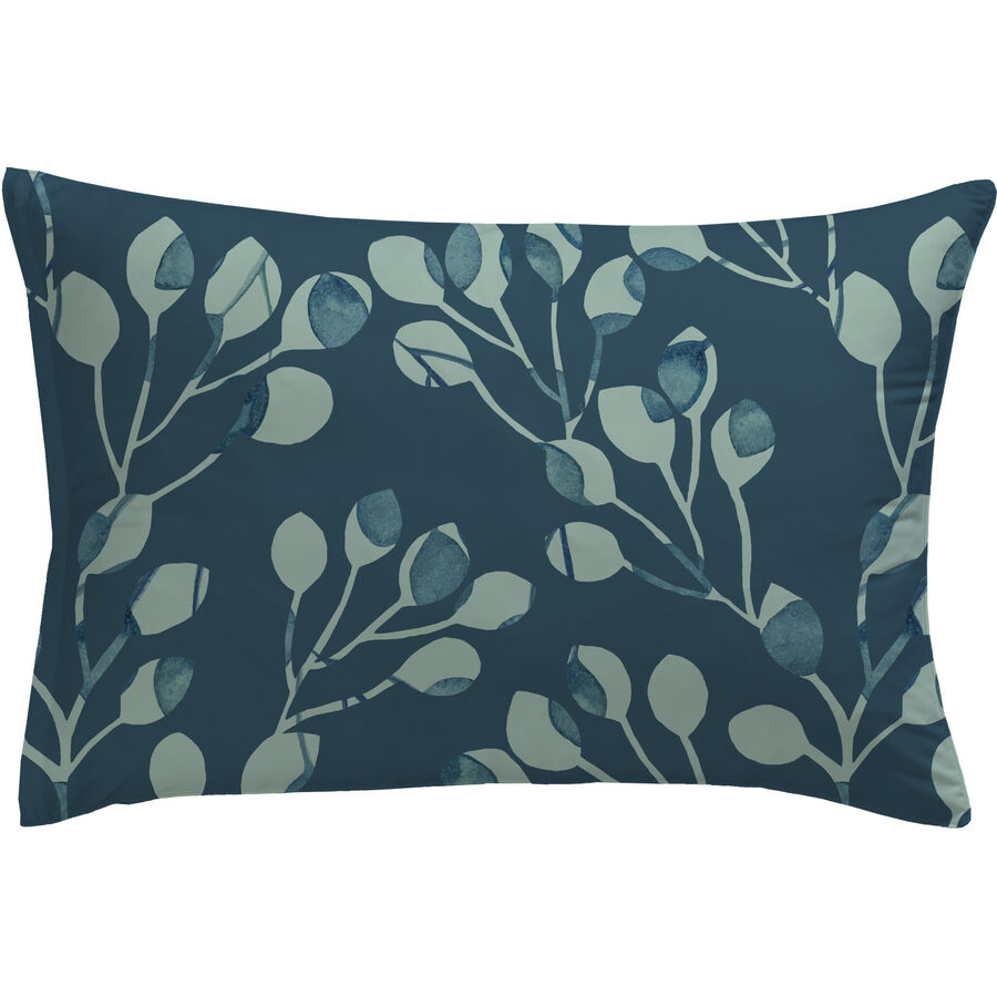 Kissenbezug Eugen Blau Blumenmuster Baumwolle B 65 T 65 cm