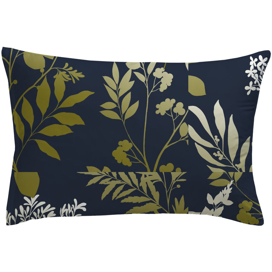 Kissenbezug Miray Moosgrün Blumenmuster Baumwolle B 50 T 70 cm