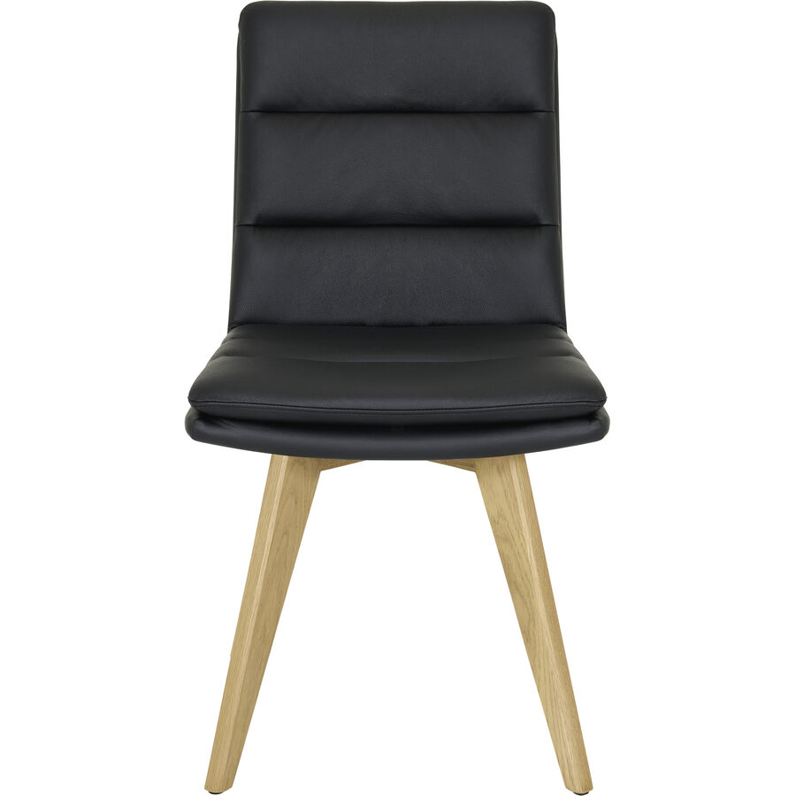 Stuhl Nadra Schwarz Leder/Holz 48.5 cm