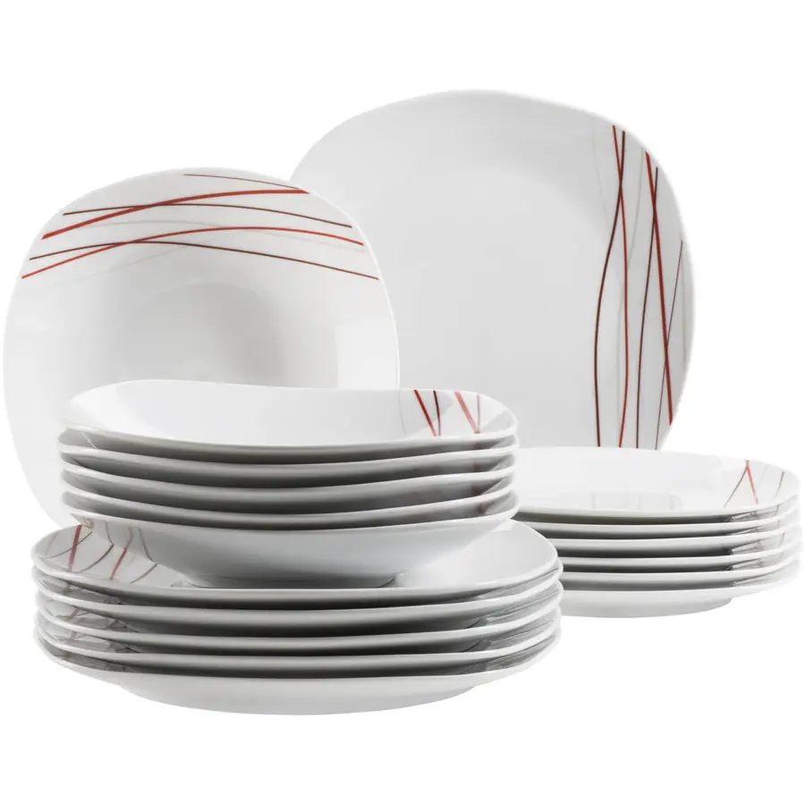 Teller-Set Sencilla Weiss Porzellan 18 Stk